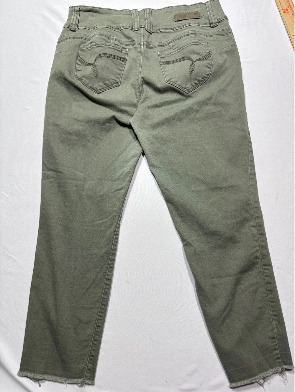 YMI WannaBetaButt? Mid Rise Distressed Green Jeans - Size 13